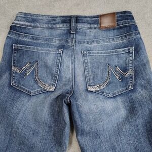 Maurice's Embroidered Bootcut Denim Jeans Size 4‎ R Med Wash Low Rise Zip Fly